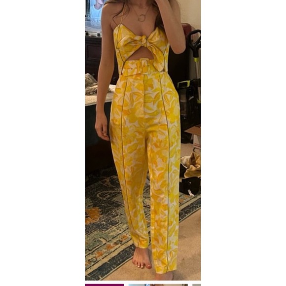 Yellow Floral Jumpsuit - Picture 10 of 16